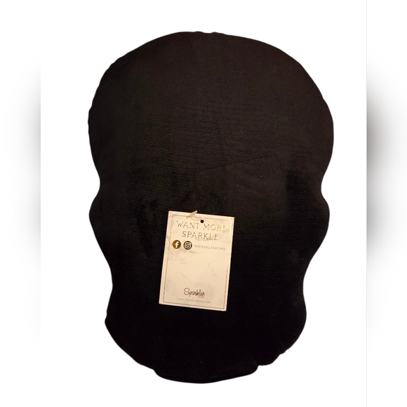 Sparkles Home - NEW Home Decorative Silver and Black Gothic Skull Pillow - Picture 2 of 6